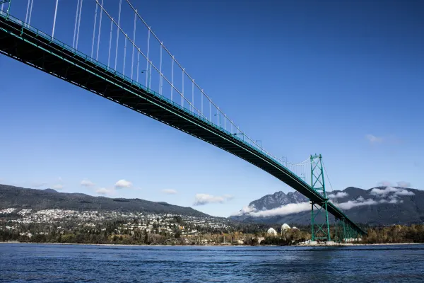 Lions Gate Bridge stretching across the harbour